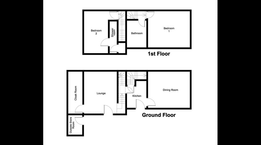 Plan showing both cottages